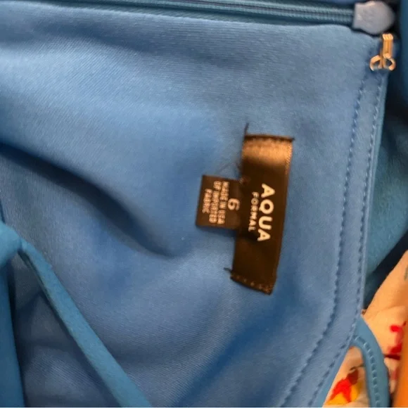 Aqua Vibrant Blue Cut-Out Maxi Dress Stretchy SZ 6 NWT - Picture 4 of 5